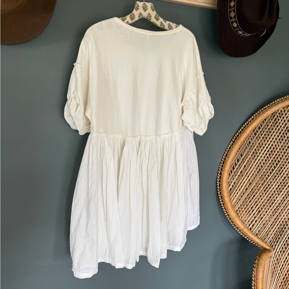 Free People Catalina mini Dress tunic white 100% cotton sz medium - Picture 13 of 16